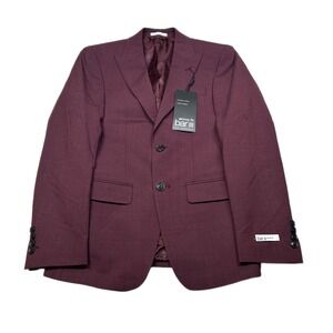 Bar III Skinny Fit Suit Jacket Mens 34S 34 Small Red Solid‎ $425 NEW
